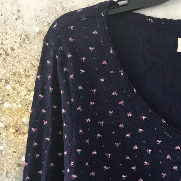 Lucky Brand Floral Print Cotton Henley (NWT) - Picture 4 of 13